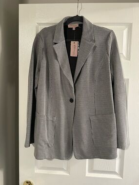 Philosophy Black and White Pinstripe Blazer